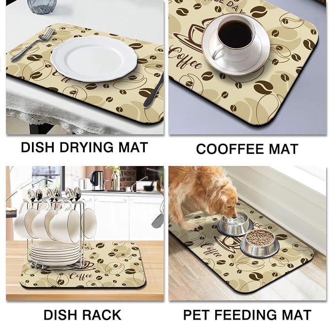 Fashion Absorbent Coffee Bar Mat - Image 4