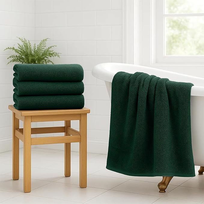 RIVERSIDE 100% Ring-Spun Cotton Bath Towels Set of 4 22 x 44 - Image 2