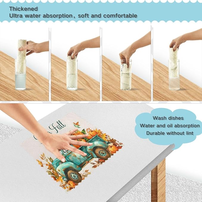 ALAZA Kitchen Towels Vintage Fall Truck - Image 4