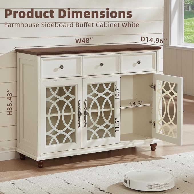 Joaxswe Farmhouse Sideboard Buffet Cabinet - Image 2