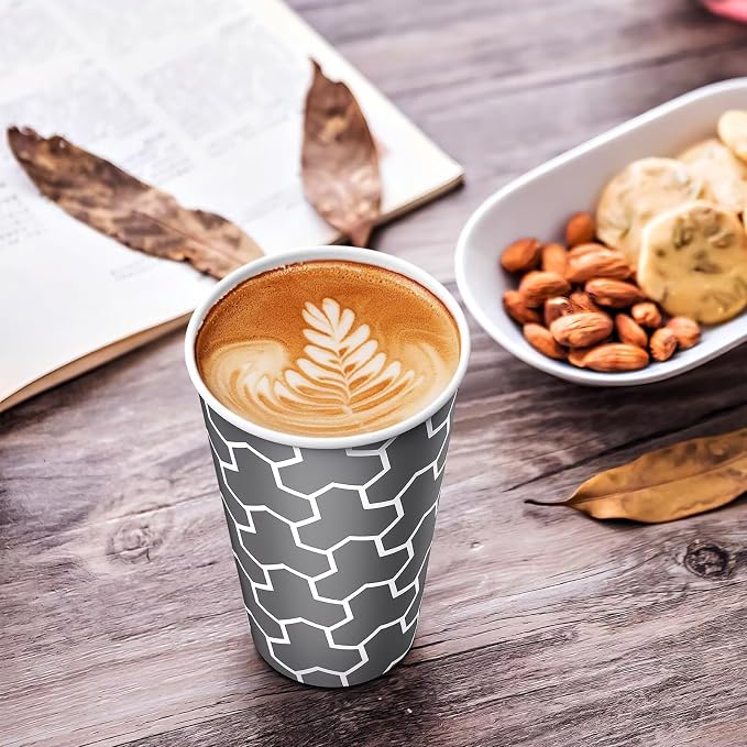 16 oz Coffee Cups 180 Pack, Disposable Coffee Cups Hot Paper Cups 16 oz - Image 6