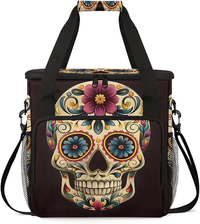 Day The Dead Skull Halloween Coffee Maker Carring Bag, Large Insulated Storage by Home