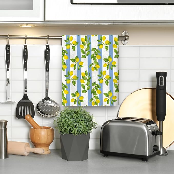 Lemon Kitchen Towels for Summer Kitchen Decor, Decorative Dish Towels Set of 2 - Image 4