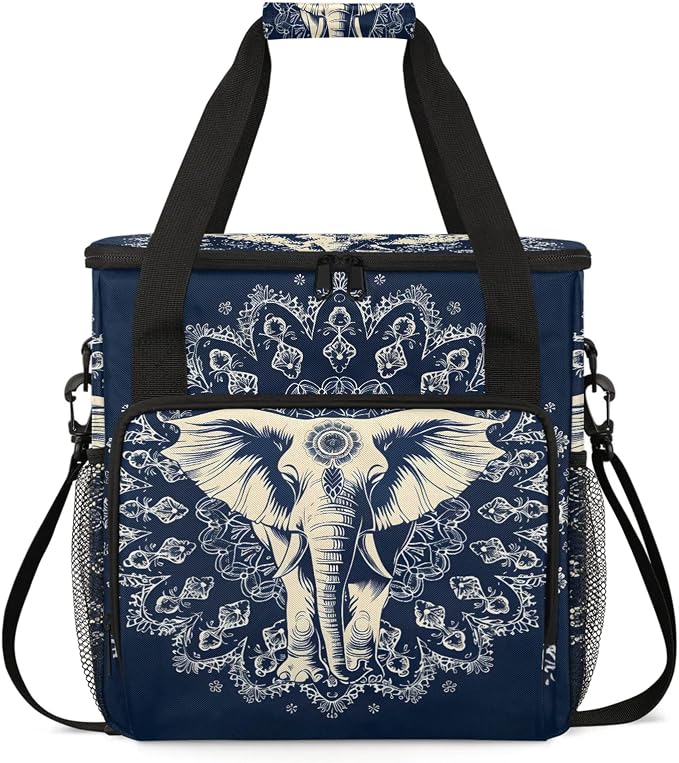 Mandala Elephant Coffee Maker Carring Bag, Large Insulated Storage Organizer by Home