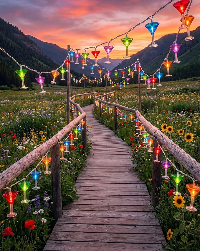 SUNSGNE LED Summer Decorative Indoor String Lights, 8.5ft Margarita Cup Hanging - Image 4