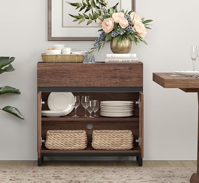 WAMPAT Sideboard Buffet Cabinets, Modern Credenza Sideboard - Image 7