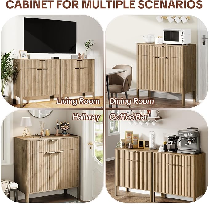 Fluted Buffet Cabinet with Storage - Image 7