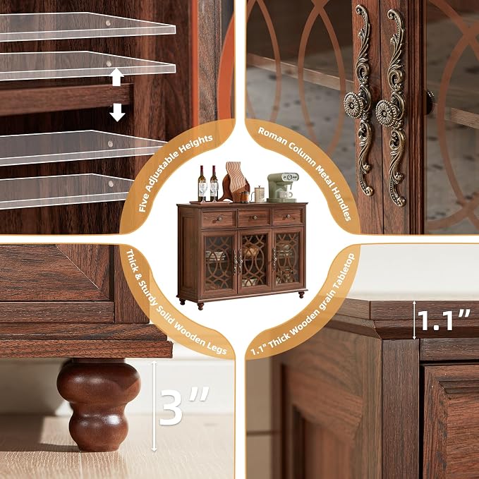 Joaxswe Farmhouse Sideboard Buffet Cabinet - Image 6