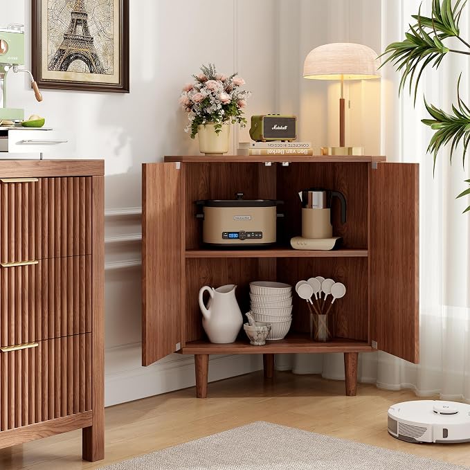 Fluted Floor Corner Kitchen Cabinet - Image 7