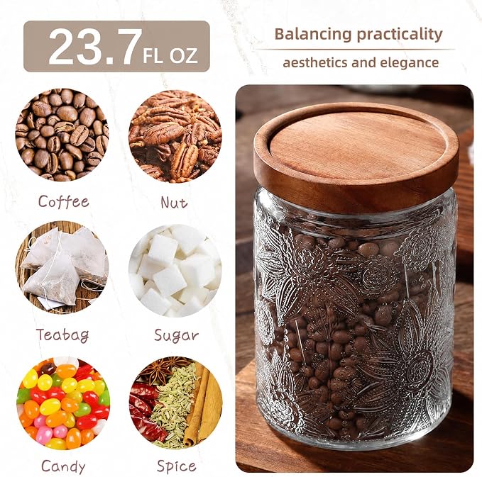 Custde 23.7 fl oz Vintage Glass Jar - Image 4