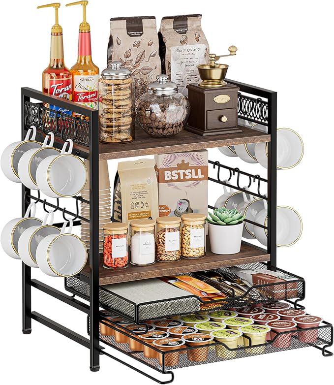 Coffee Bar Station Organizer, K Pod Cup Holder by BSTSLL