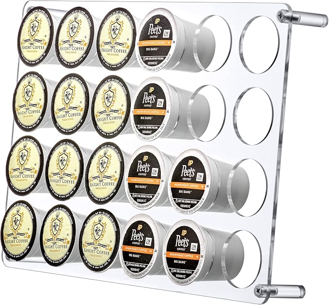 Amazing Abby 2-Pack 24-Slot Flat Acrylic Coffee Pod Holder, Large-Capacity - Image 3