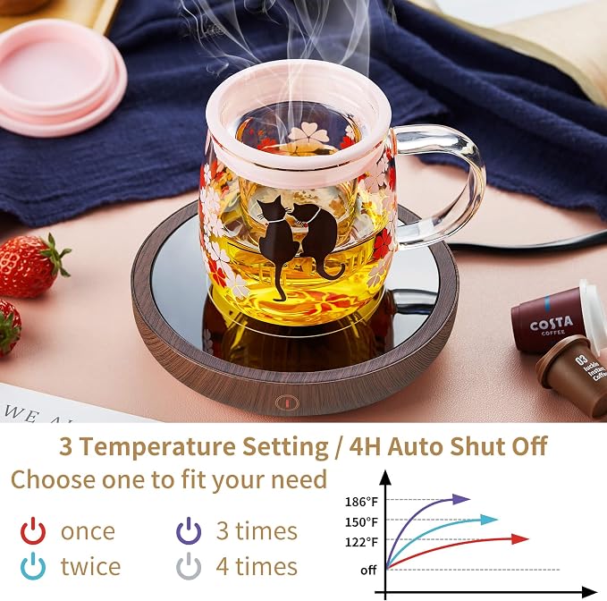 Coffee Mug Warmer for Desk 4H Auto Shut Off, Smart Coffee Cup Warmer - Image 2