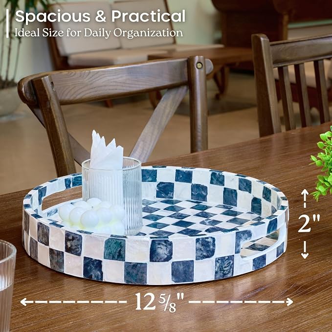 CHI AN HOME 12.6" Round Decorative Tray - Image 3