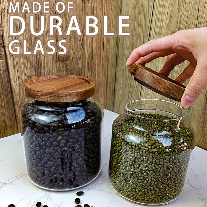 1PC Glass Storage Jars with Airtight Lids, 54 fl oz coffee container with - Image 5
