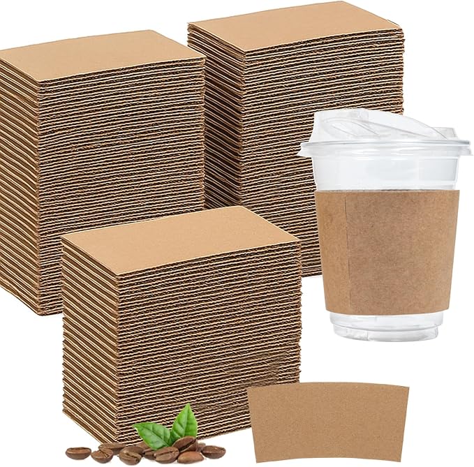 200 Pack Coffee Cup Sleeves for Cold and Hot Drinks Disposable Drink Sleeve for by TINSKY