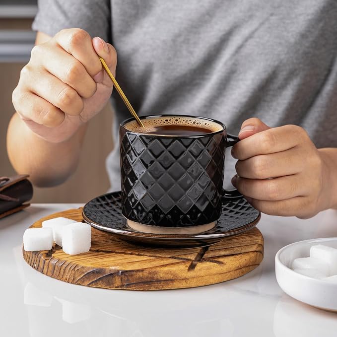 GBhome 8OZ Stackable Coffee Mugs, Ceramic Coffee Mugs - Image 4