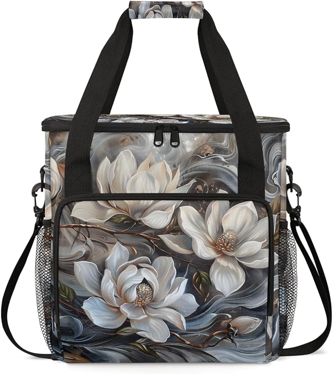 Magnolia Vintage Flowers Coffee Maker Carring Bag, Large Insulated Storage by Home