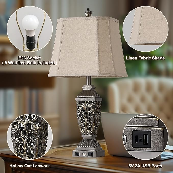 AIDENOEY 27.5“ Farmhouses Table Lamp - Image 2