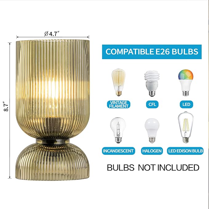 Modern Table Lamp, Glass Mid Century Lamp - Image 6