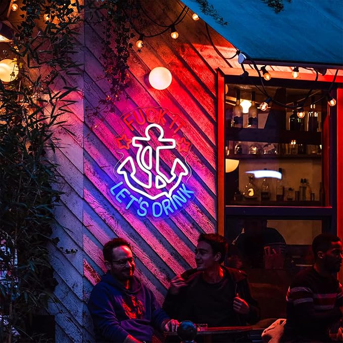 FUNK IT LET'S DRINK Neon Signs for Wall Decor Anchor Decor Neon Lights for - Image 5