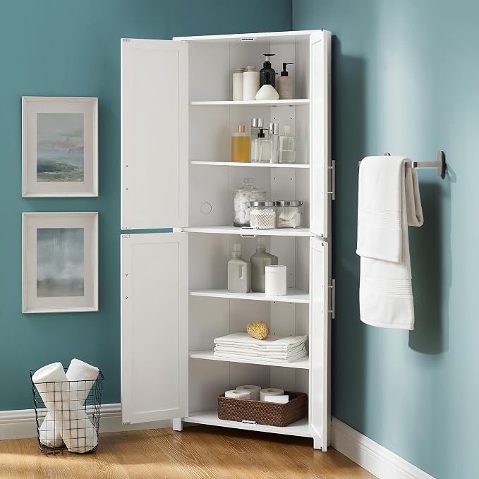 Crosley Furniture Savannah Traditional Corner Pantry Storage Cabinet - Image 8