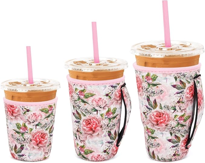 3 Pack Iced Coffee sleeve Insulated Neoprene Cup Sleeves by Snowso