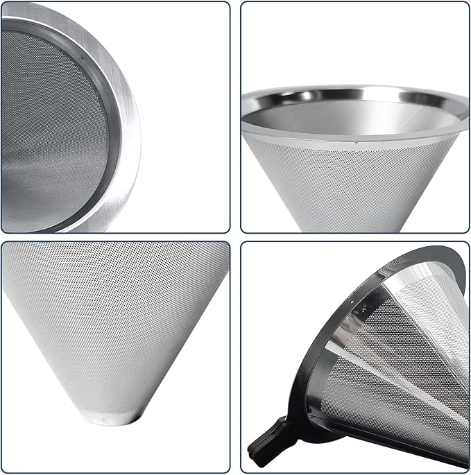 Reusable Paperless Coffee Filter, Pour Over Coffee Maker, Stainless Steel Drip - Image 8