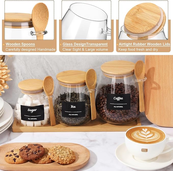 Suclain 3 Pcs Glass Coffee Container - Image 3
