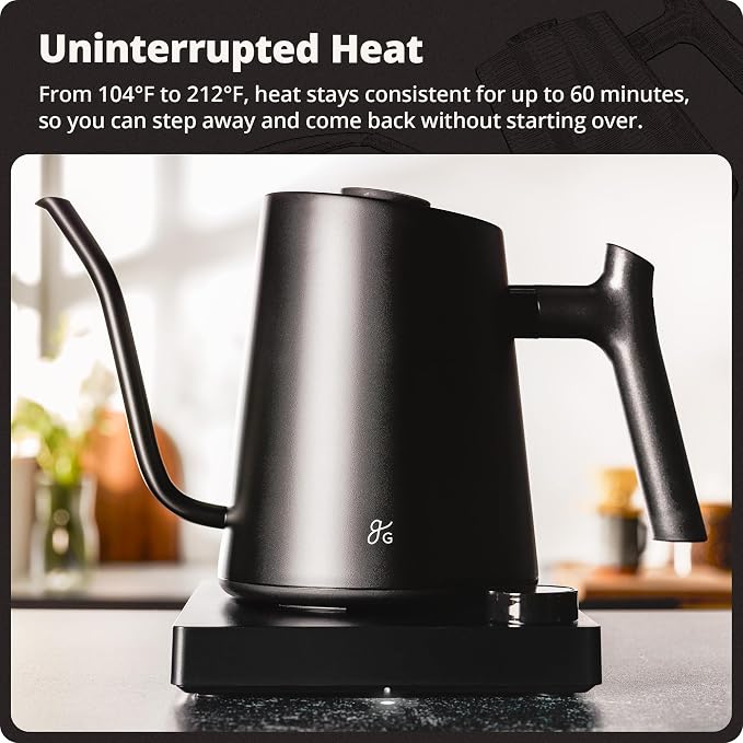 Greater Goods Electric Gooseneck Kettle, 1200W Stainless Steel - Image 2