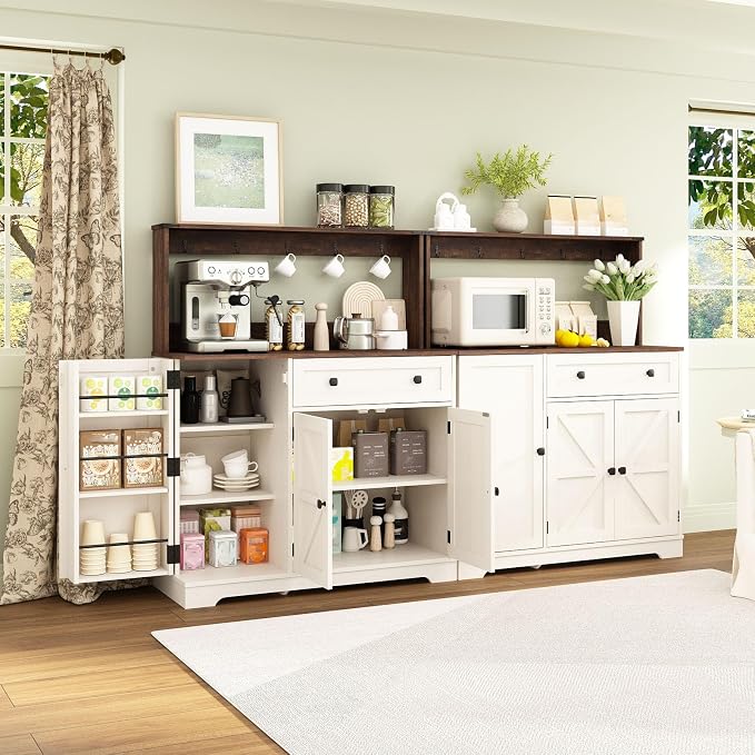 Wnutress Farmhouse Coffee Bar Cabinet - Image 5
