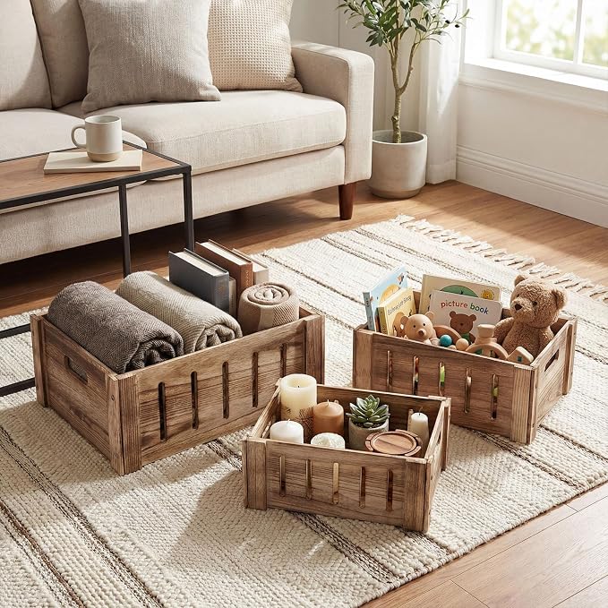 Ripeng 3 Pcs Decorative Wood Crates - Image 5