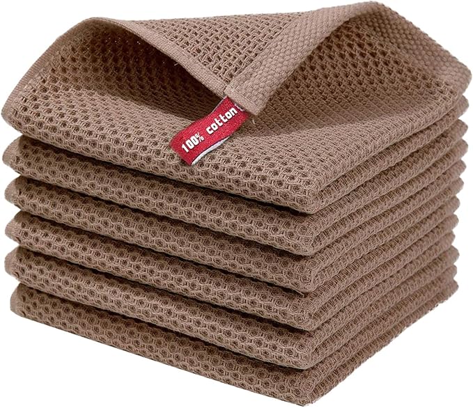 Glasses Cleaning Cloth, Washable Waffle Weave 134X134 Dish Rags by Unknown