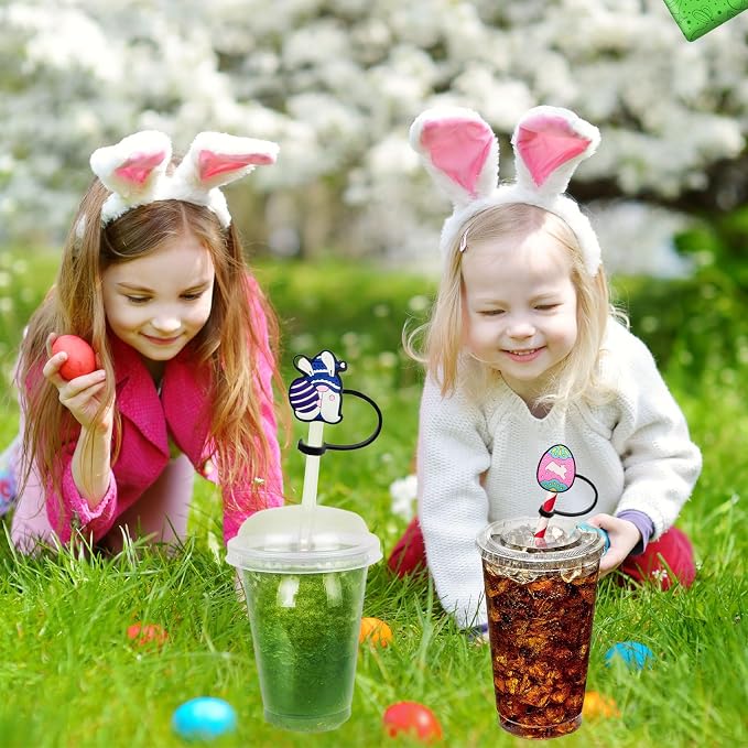 10Pcs Easter Straw Cover Cap for Stanley Cup 10mm Cute Easter Egg Bunny Straw - Image 6