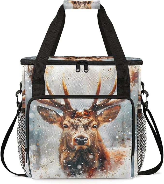 Deer Moose Coffee Maker Carring Bag, Large Insulated Storage Organizer Case by Home