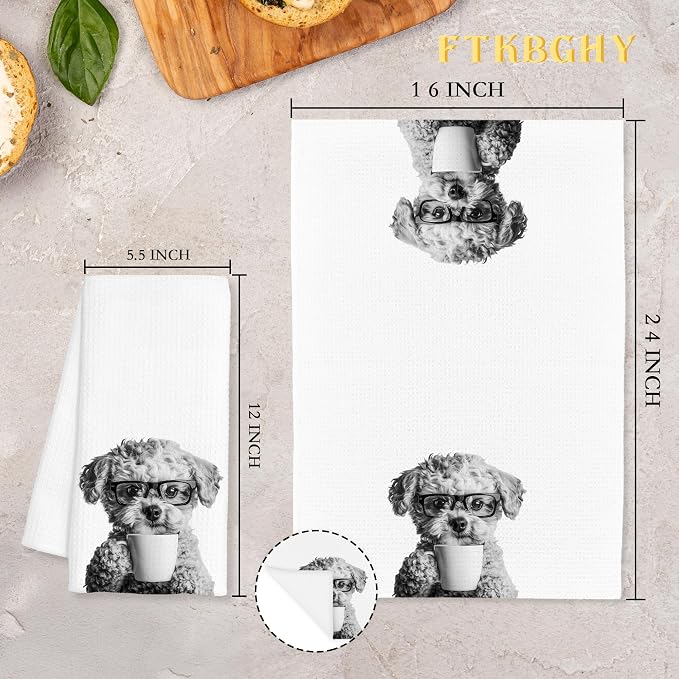 Funny Poodle Decor Coffee Kitchen Towels Gift, Poodle Dog Gifts, Coffee Gifts - Image 7