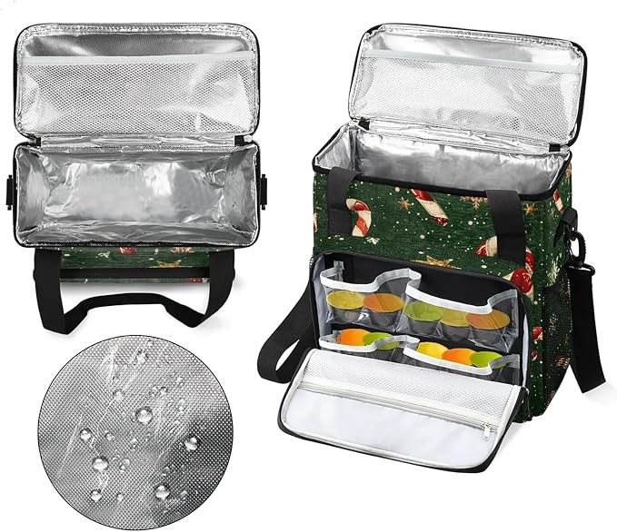 Christmas Candy Coffee Maker Carring Bag, Large Insulated Storage Organizer - Image 3