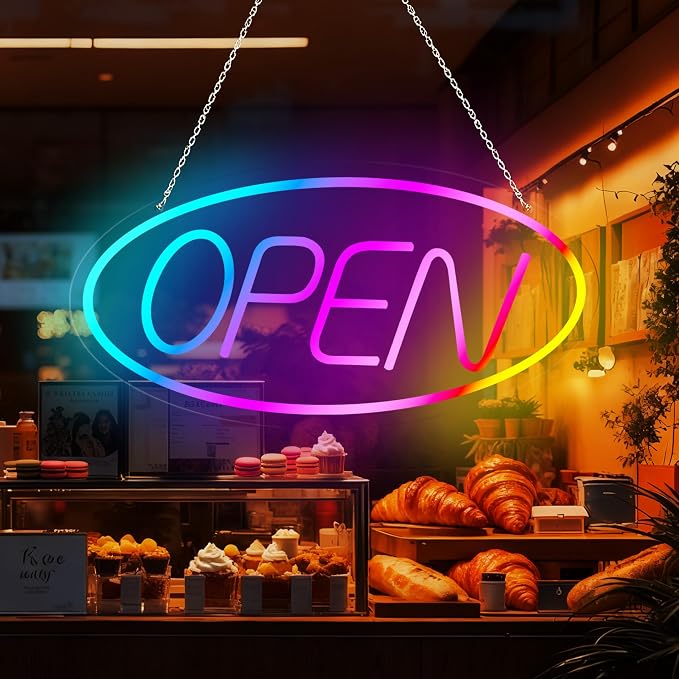 Open Signs for Business, 16.5"x 9" Dimmable Led Neon Open Sign Ultra Bright by Unknown