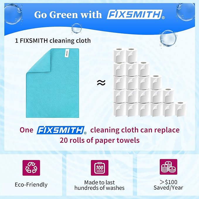 FIXSMITH Shop Towels-200 Pack, 12 x 16 in Microfiber Cleaning Cloth, Highly - Image 6