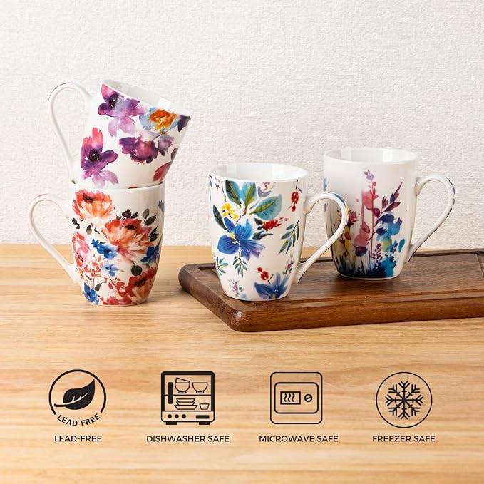 GBhome 12oz Coffee Mugs Set fo 6, Ceramic Coffee Mugs - Image 5