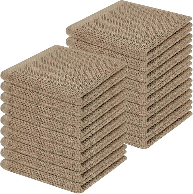 Homaxy 100% Cotton Waffle Weave Kitchen Dish Cloths, Ultra Soft Absorbent Quick by Homaxy