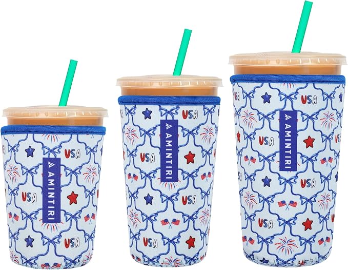 3 Pack Reusable Sleeve for Iced Coffee Cup, Coffee Neoprene Sleeve for Iced&Hot by Unknown