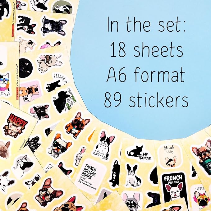 100Pcs French Bulldog Stickers for Laptop - Image 2