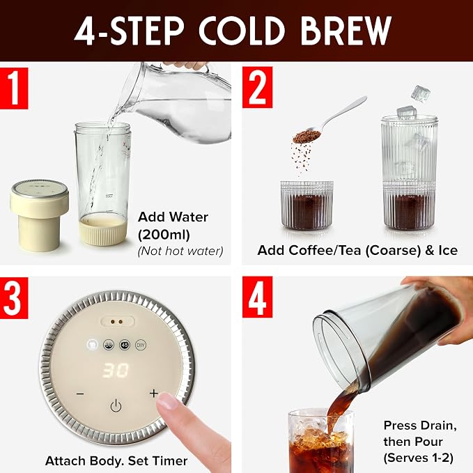 Mueller RapidBrew Cold Brew Coffee Maker – 10 Min Fast Brew Portable - Image 5