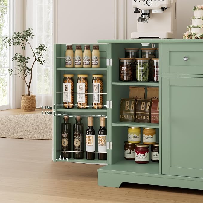 HITHOS 54" Buffet Cabinet with Storage, Modern Kitchen Buffet Sideboard with - Image 6