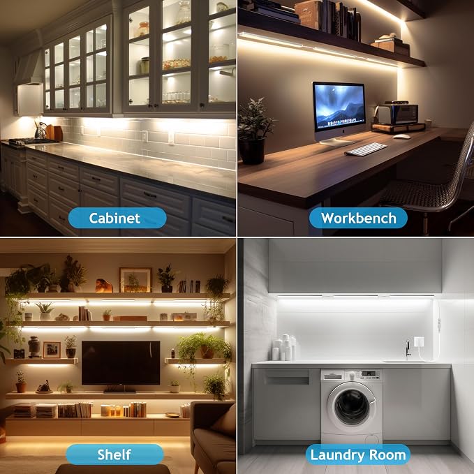 maylit Under Cabinet Lights Plug in, Super Bright Under Counter Lights - Image 7