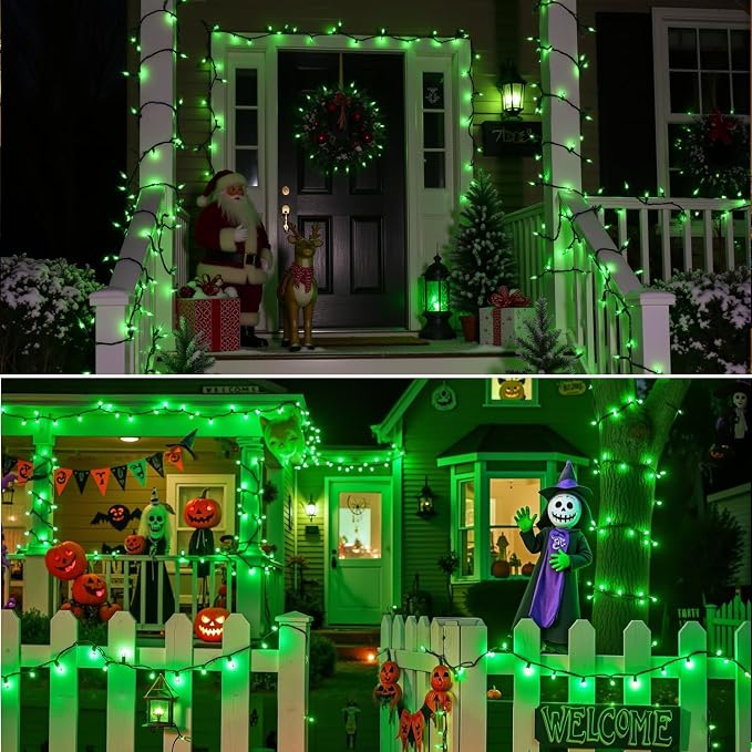 13FT 50-Count Green Christmas Lights, Incandescent Mini String Lights - Image 8