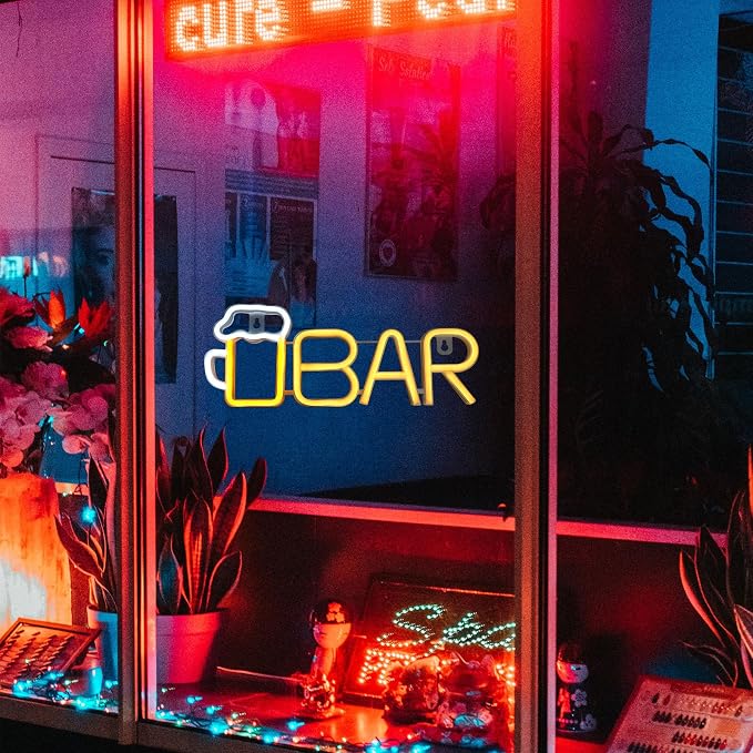 ENUOLI Bar Neon Sign, Beer Neon Light Bar LED Light, USB/Battery Powered Led - Image 3