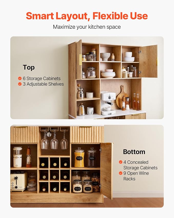 VEVOR Wine Cabinet, Coffee Bar Cabinet - Image 3