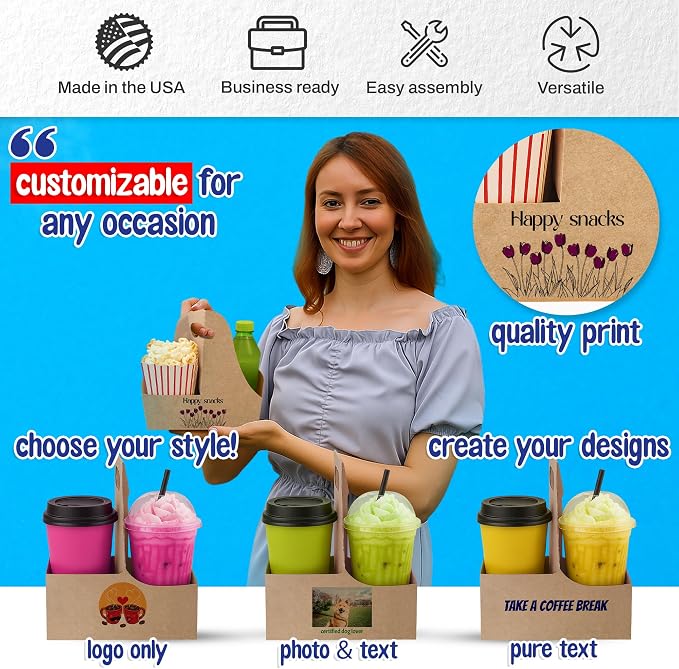 MT Products 2 Cup Drink Carrier 7.62" x 3.75" x 8.87" - Image 3